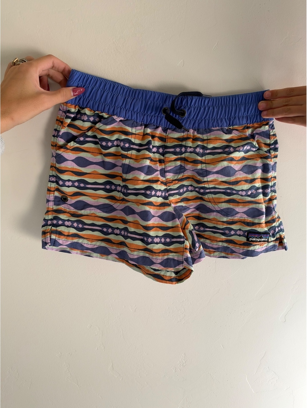 Patagonia Kids Baggies Shorts Multicolor Geometric Print Size L